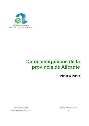 BASE DE DATOS ENERGÉTICOS DE LA PROVINCIA DE ALICANTE 2010-2019