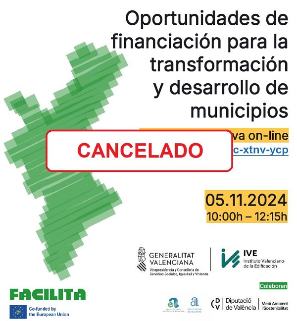 CANCEL·LAT / Jornada «Oportunitats de finançament per a la transformació i desenrotllament de municipis»